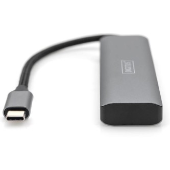 Digitus USB 3.1 Hub 4 Θυρών με σύνδεση USB-C Γκρι
