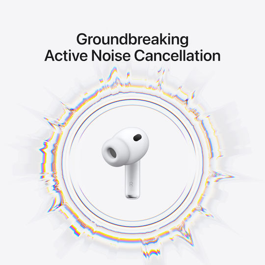 Apple AirPods Pro 3 In-ear Bluetooth Handsfree Ακουστικά με Αντοχή στον Ιδρώτα και Θήκη Φόρτισης Λευκά