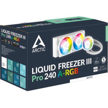 Arctic Liquid Freezer III Pro 240 A-RGB Υδρόψυξη Επεξεργαστή Τριπλού Ανεμιστήρα 120mm για Socket AM4/AM5/1700 Λευκή