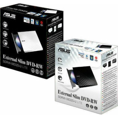 Asus SDRW-08D2S-U Lite Εξωτερικός Οδηγός Εγγραφής/Ανάγνωσης DVD/CD για Laptop / Desktop Μαύρο