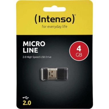 Intenso Micro Line 4GB USB 2.0 Stick Μαύρο