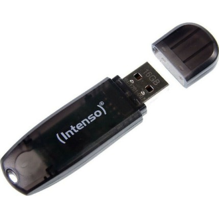 Intenso Rainbow Line 16GB USB 2.0 Stick Μαύρο