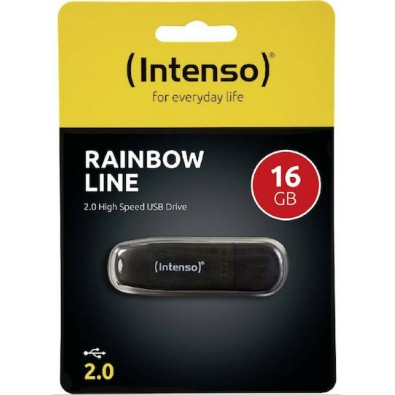 Intenso Rainbow Line 16GB USB 2.0 Stick Μαύρο