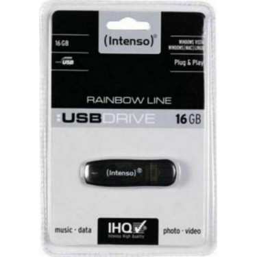 Intenso Rainbow Line 16GB USB 2.0 Stick Μαύρο