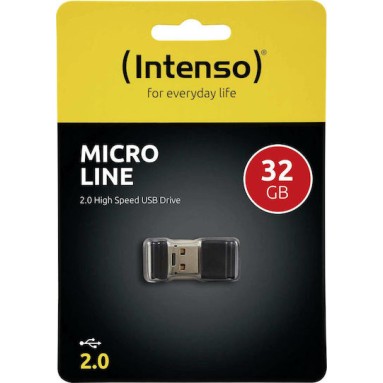 Intenso Micro Line 32GB USB 2.0 Stick Μαύρο