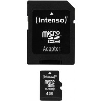 Intenso microSDHC 4GB Class 10 High Speed με αντάπτορα