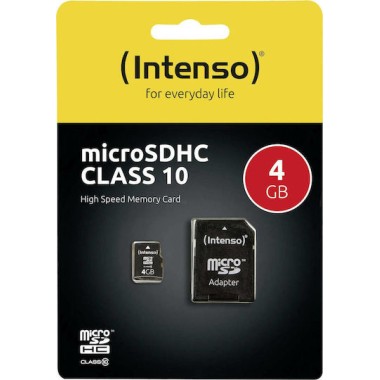 Intenso microSDHC 4GB Class 10 High Speed με αντάπτορα