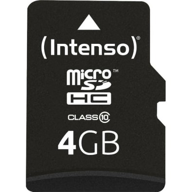 Intenso microSDHC 4GB Class 10 High Speed με αντάπτορα