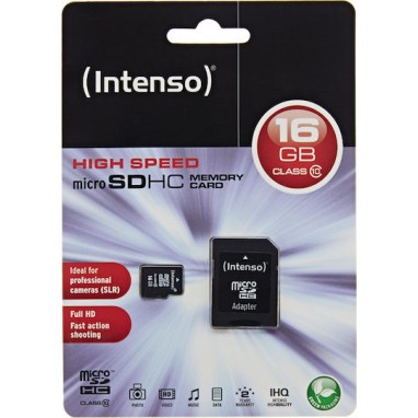 Intenso microSDHC 16GB Class 10 High Speed με αντάπτορα