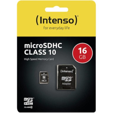 Intenso microSDHC 16GB Class 10 High Speed με αντάπτορα
