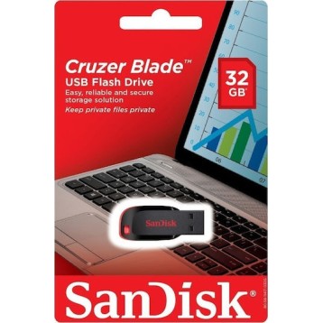 Sandisk Cruzer Blade 32GB USB 2.0 Stick Μαύρο