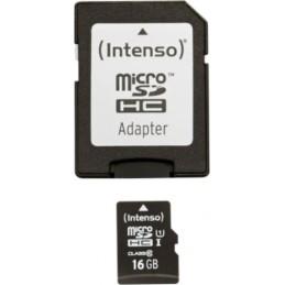 Intenso Premium microSDHC 16GB Class 10 U1 UHS-I με αντάπτορα