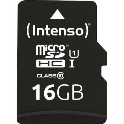 Intenso Premium microSDHC 16GB Class 10 U1 UHS-I με αντάπτορα