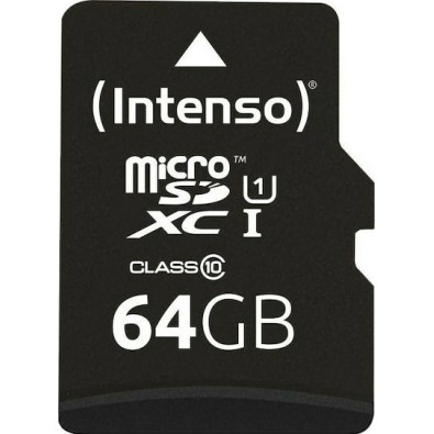 Intenso Premium microSDXC 64GB Class 10 U1 UHS-I με αντάπτορα