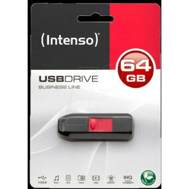 Intenso Business Line 64GB USB 2.0 Stick Μαύρο