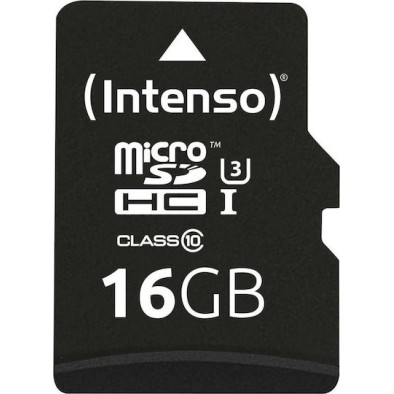 Intenso Professional microSDHC 16GB Class 10 U1 UHS-I με αντάπτορα