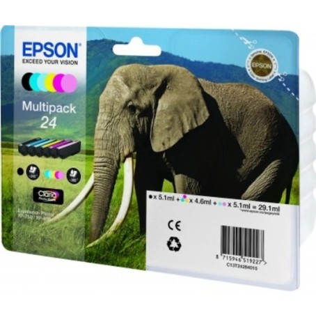 Epson 24 Γνήσιο Πακέτο 6 Μελανιών Εκτυπωτή InkJet Ανοιχτό Κυανό / Ανοιχτό Ματζέντα / Κίτρινο / Κυανό / Ματζέντα / Μαύρο (C13T24284010 C13T24284011)