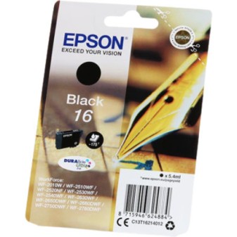 Epson 16 Γνήσιο Μελάνι Εκτυπωτή InkJet Μαύρο (C13T16214010 C13T16214012)