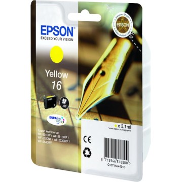 Epson 16 Γνήσιο Μελάνι Εκτυπωτή InkJet Κίτρινο (C13T16244010 C13T16244012)