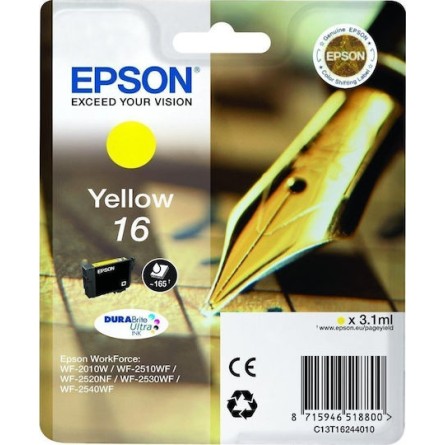 Epson 16 Γνήσιο Μελάνι Εκτυπωτή InkJet Κίτρινο (C13T16244010 C13T16244012)