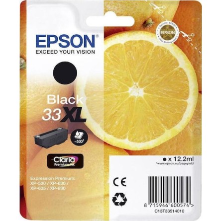 Epson 33XL Γνήσιο Μελάνι Εκτυπωτή InkJet Μαύρο (C13T33514010 C13T33514012)