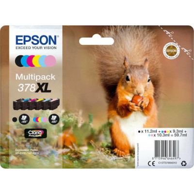 Epson 378XL Γνήσιο Πακέτο 6 Μελανιών Εκτυπωτή InkJet Ανοιχτό Κυανό / Ανοιχτό Ματζέντα / Κίτρινο / Κυανό / Ματζέντα / Μαύρο (C13T37984010)