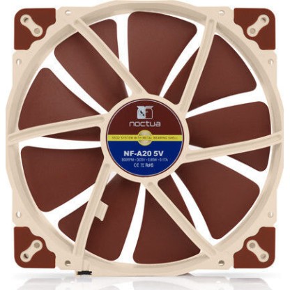 Noctua NF-A20 5V Case Fan 200mm με Σύνδεση 3-Pin Καφέ