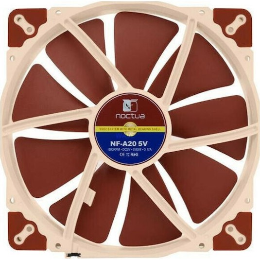 Noctua NF-A20 5V Case Fan 200mm με Σύνδεση 3-Pin Καφέ