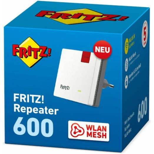 AVM Fritz!Repeater 600 Mesh WiFi Extender Single Band (2.4GHz) 600Mbps
