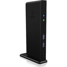 Icy Box USB-C / USB-A Docking Station με HDMI Ethernet και σύνδεση 2 Οθονών Μαύρο (IB-DK2251AC)