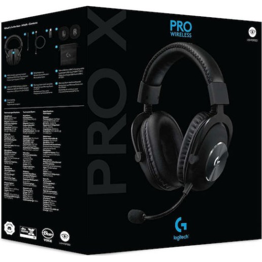 Logitech G Pro X Ασύρματο Over Ear Gaming Headset με σύνδεση USB
