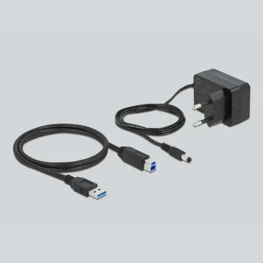 DeLock USB 3.2 Hub 5 Θυρών με σύνδεση USB-A & Θύρα Φόρτισης και Εξωτερική Παροχή Ρεύματος Γκρι